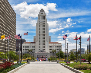 Grand Park and Los Angeles City Hall