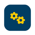 Icon representing two mechanical gears