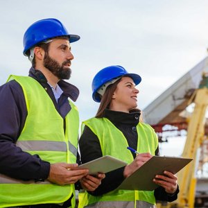 a male and female civil engineer