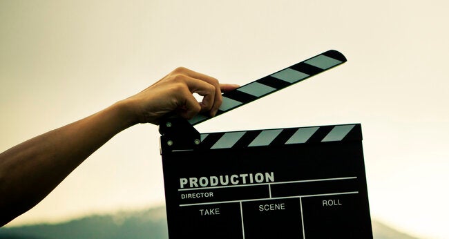 A clap board for film