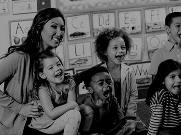 Teacher with kindergarten students