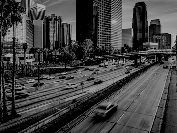 Freeway by downtown Los Angeles