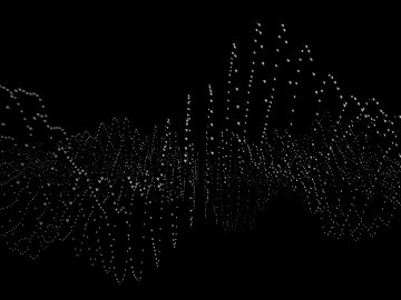 Abstract 3D Rendering of Waves with Particles.