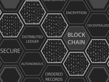 Illustration of Blockchain connections on a grid