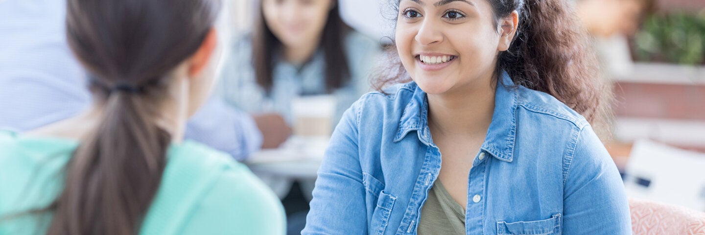 International student meeting with advisor