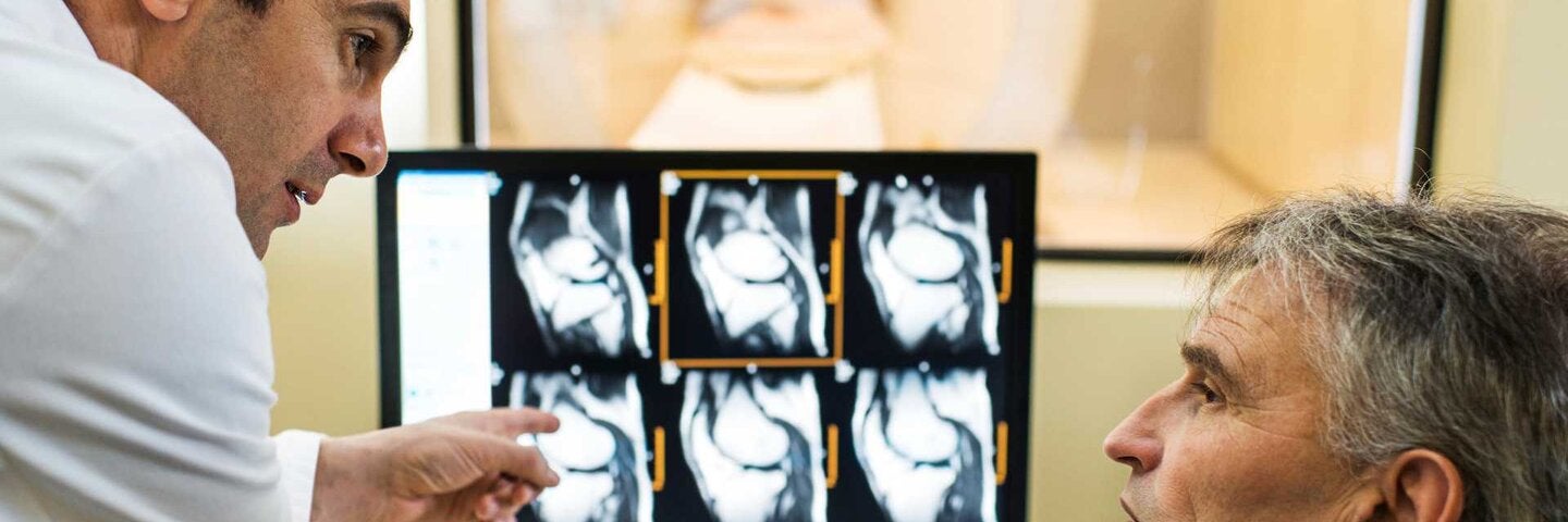 Radiologists looking at scans