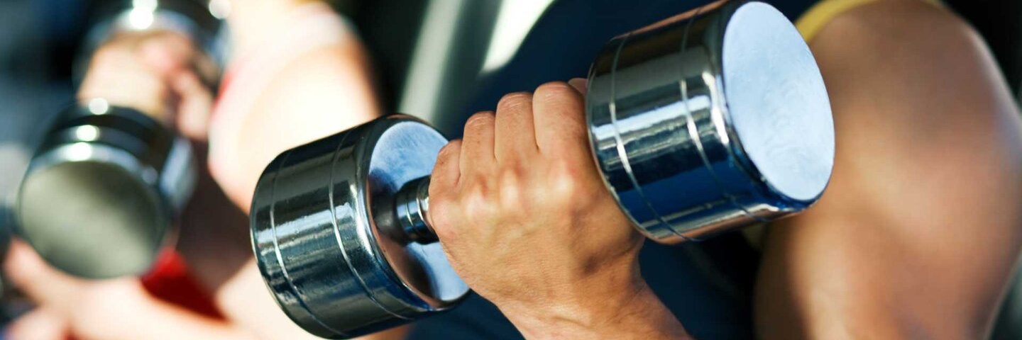 Man doing bicep curls