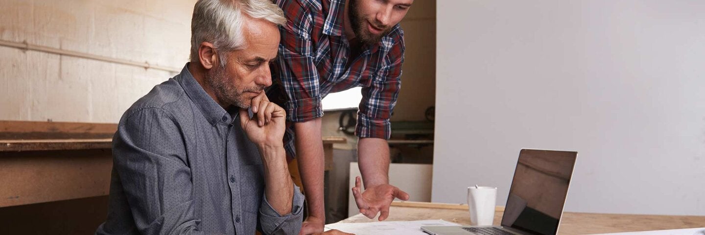 An architect drawing up plans