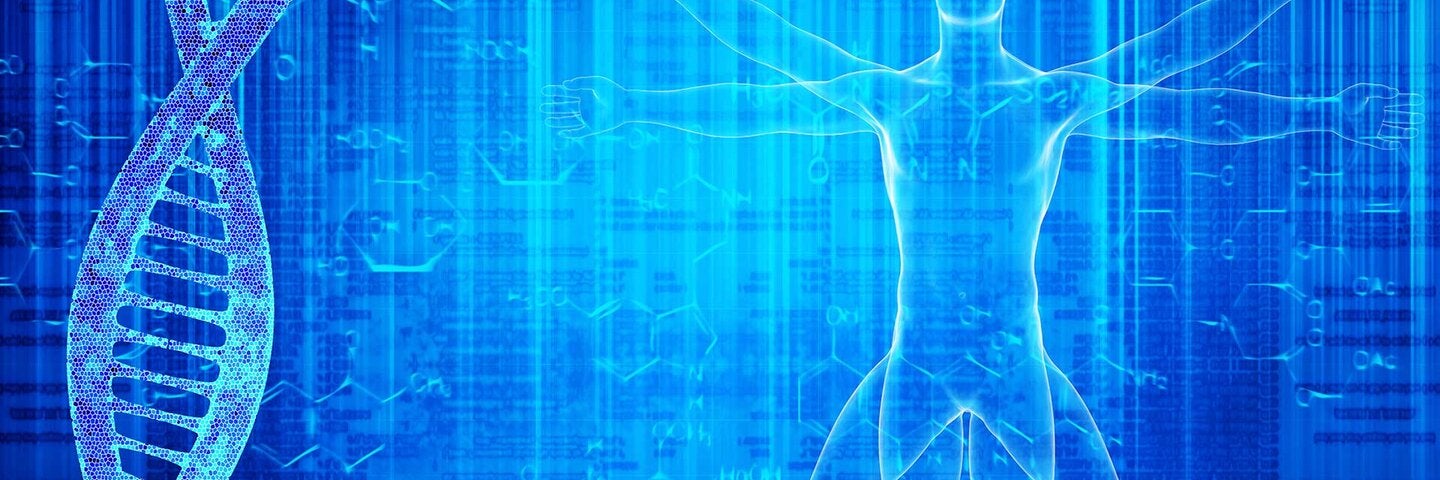 DNA molecules and virtuvian man