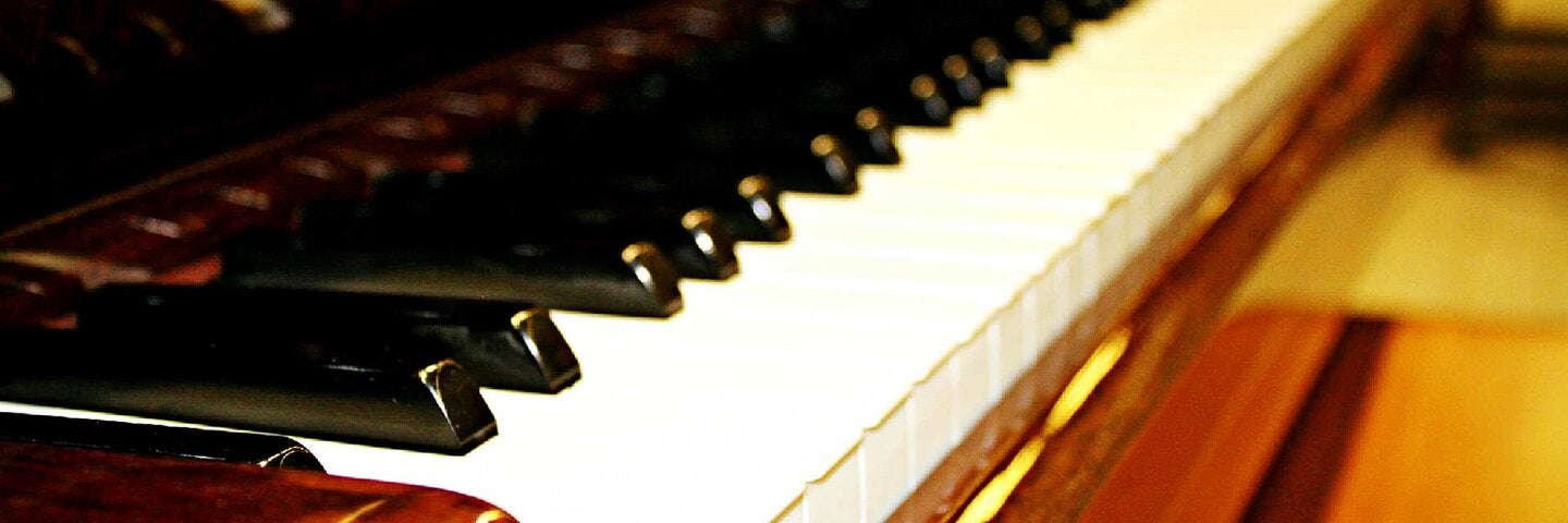 close-up of piano keys