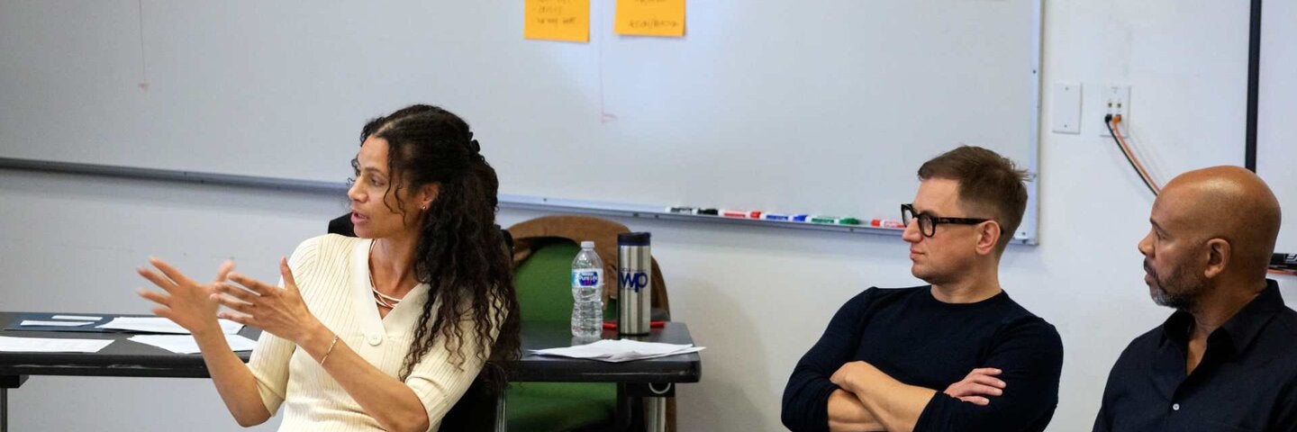 Instructors speaking to a classroom