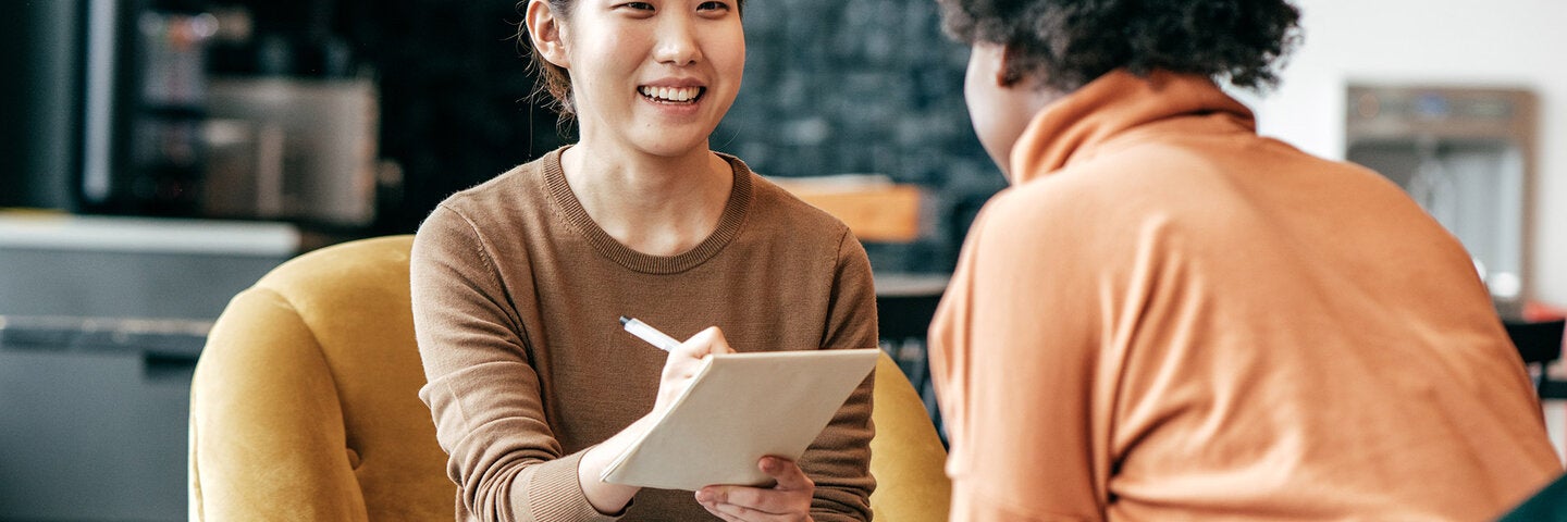 two women in discussion