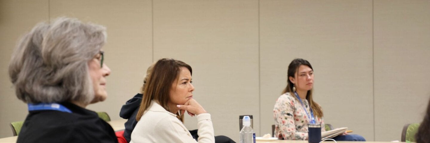 Mature students in a writing class