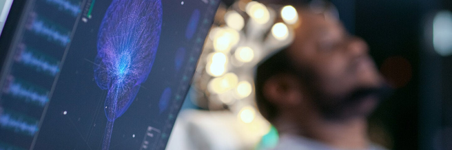 Man having brain scanned