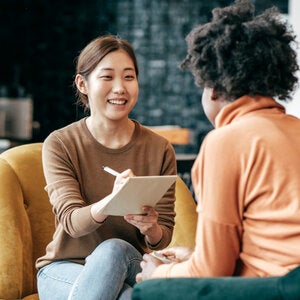 college counselor with a student